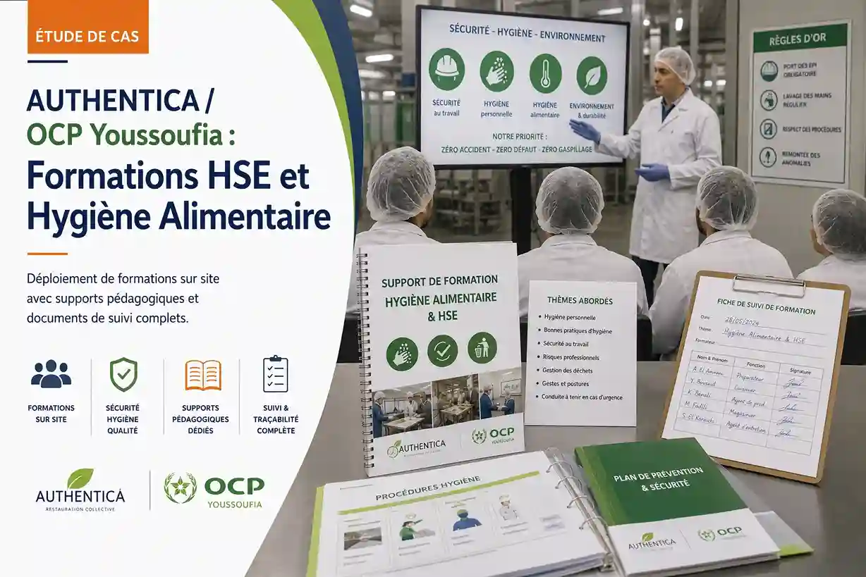 Impact formation HSE restauration collective Maroc - étude de cas AUTHENTICA OCP par Agilion Quality
