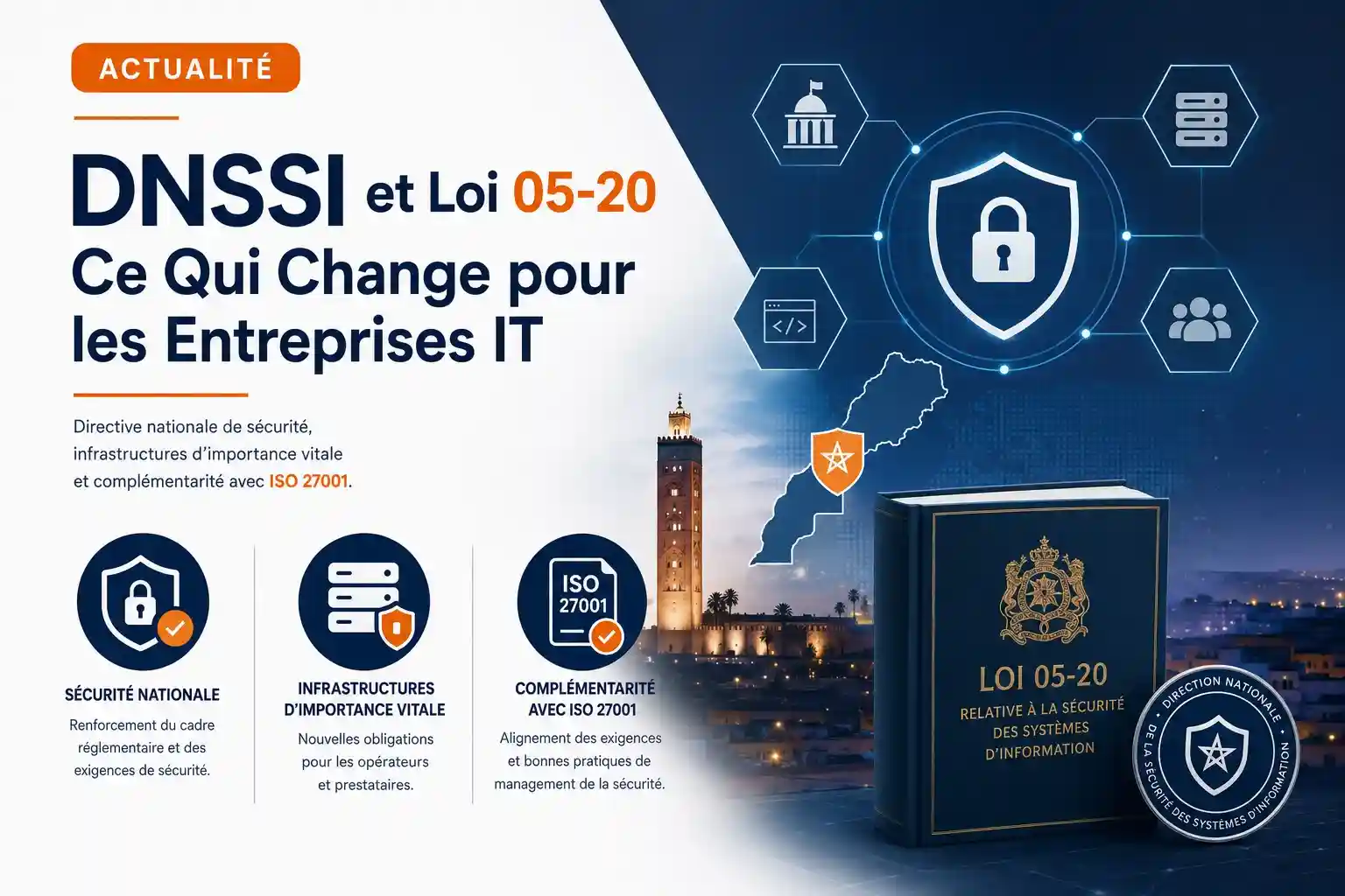 DNSSI et loi 05-20 - actualité cybersécurité entreprises IT Maroc par Agilion Quality
