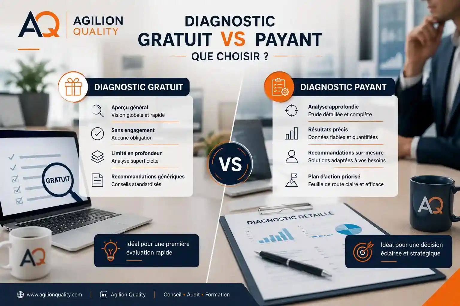 Diagnostic gratuit vs diagnostic payant : que couvre chaque formule pour votre entreprise