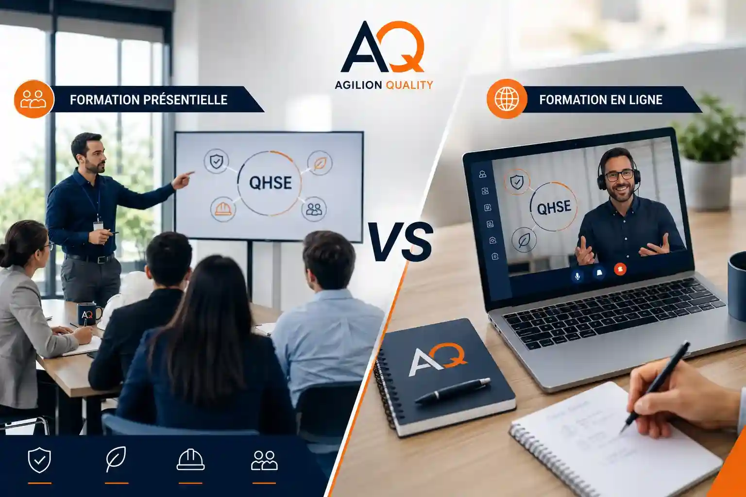 Formation présentielle vs en ligne QHSE : avantages et limites de chaque format