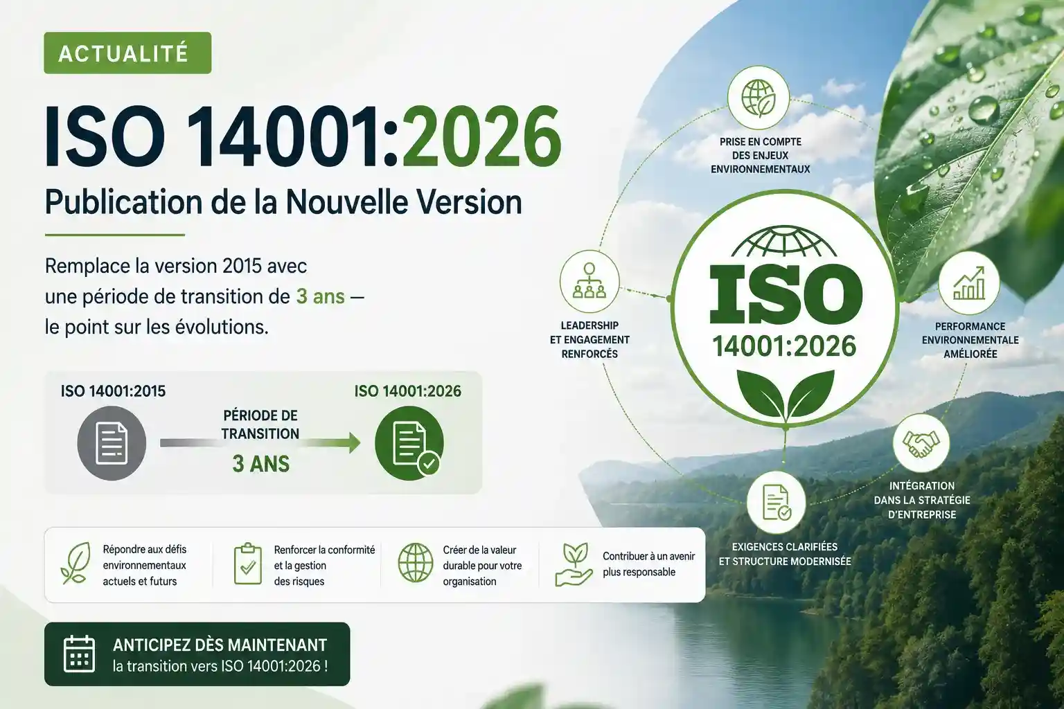 ISO 14001:2026 - actualité publication nouvelle norme environnementale par Agilion Quality