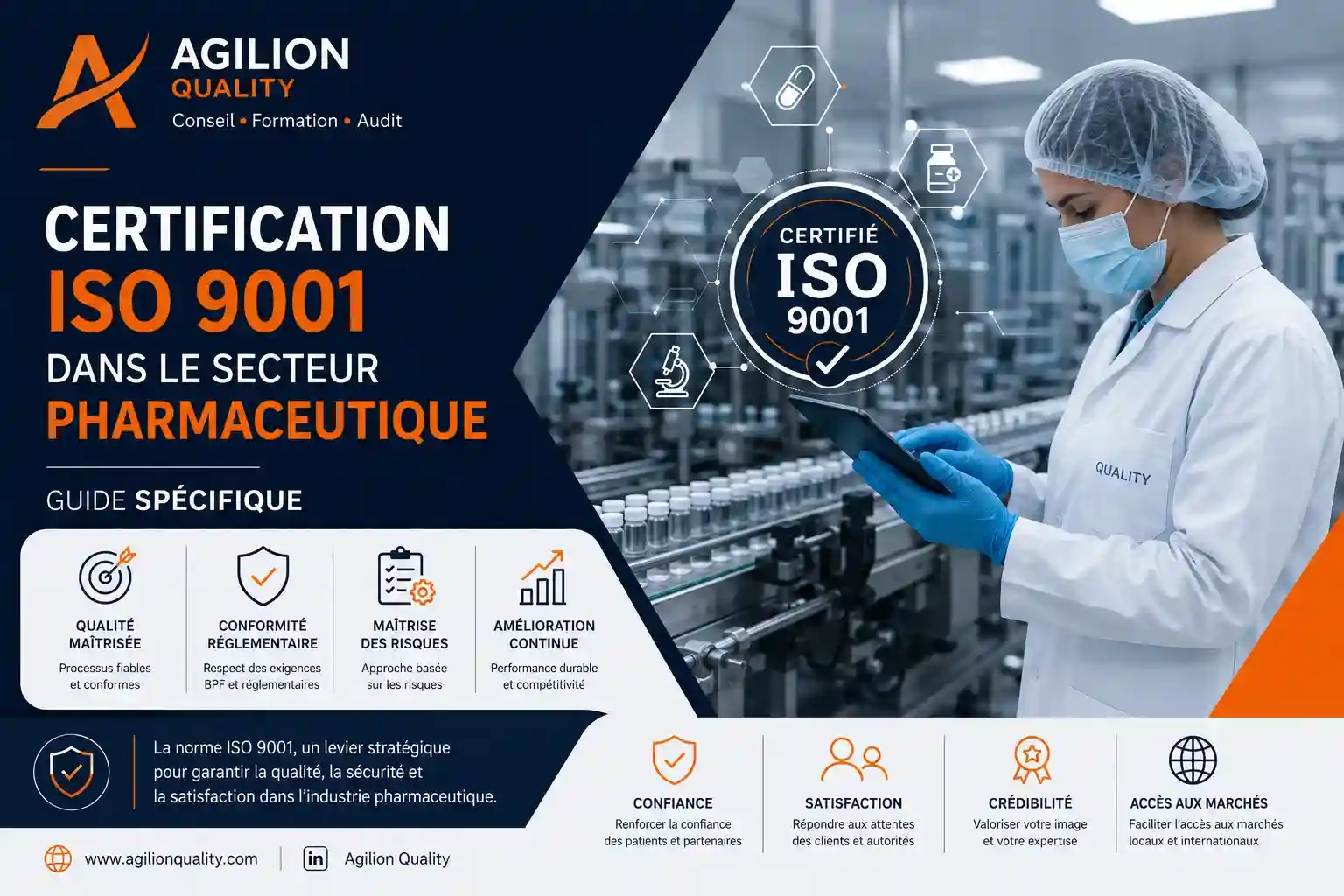 ISO 9001 secteur pharmaceutique : mise en œuvre d'un système qualité pour l'industrie pharmaceutique