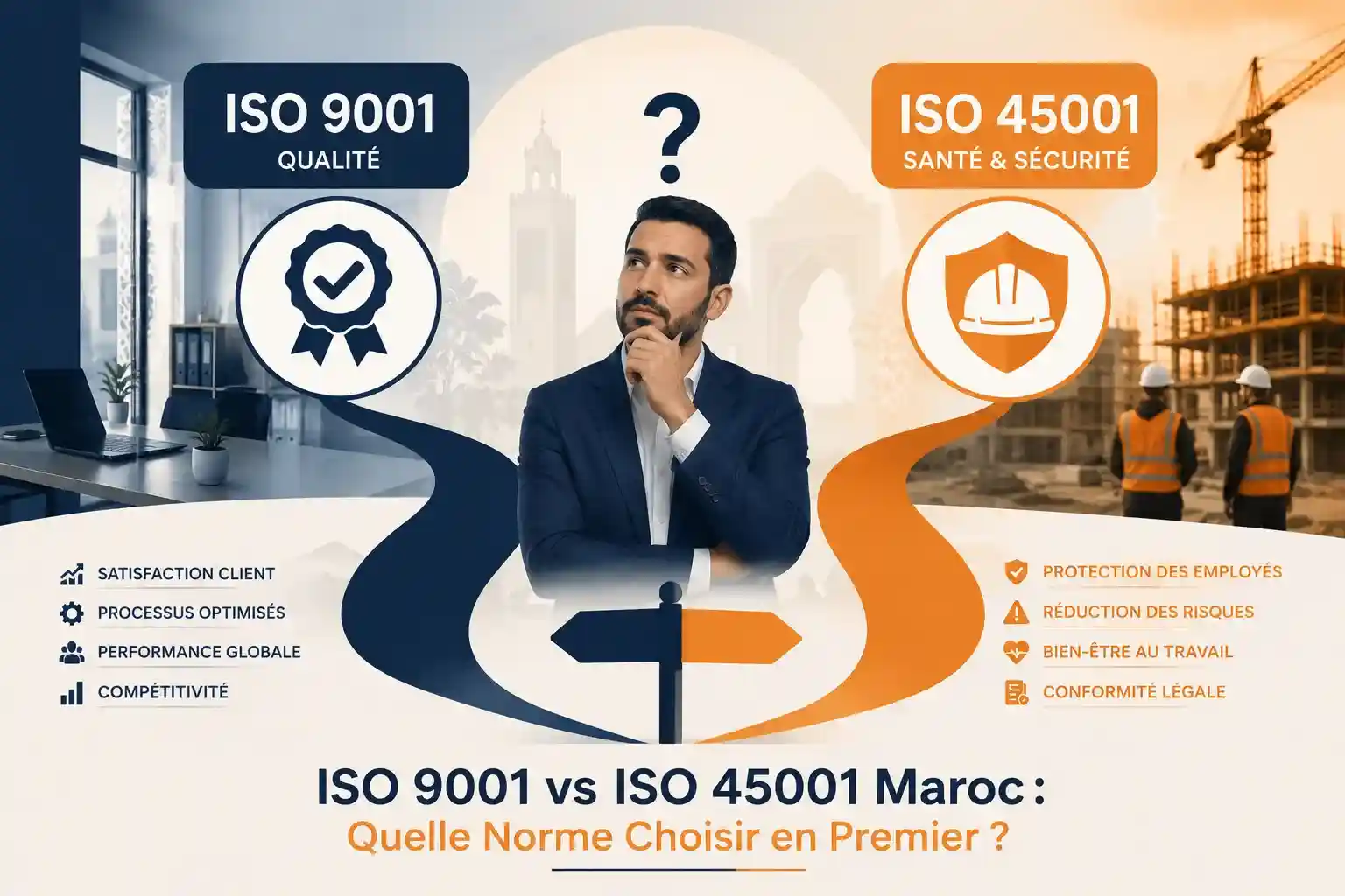 ISO 9001 vs ISO 45001 Maroc - quelle norme choisir en premier par Agilion Quality
