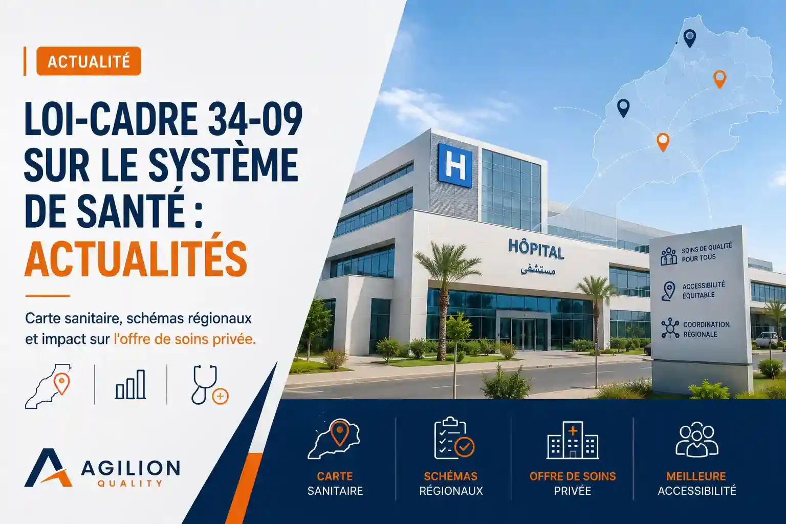 Loi-cadre 34-09 système de santé Maroc - actualité carte sanitaire par Agilion Quality