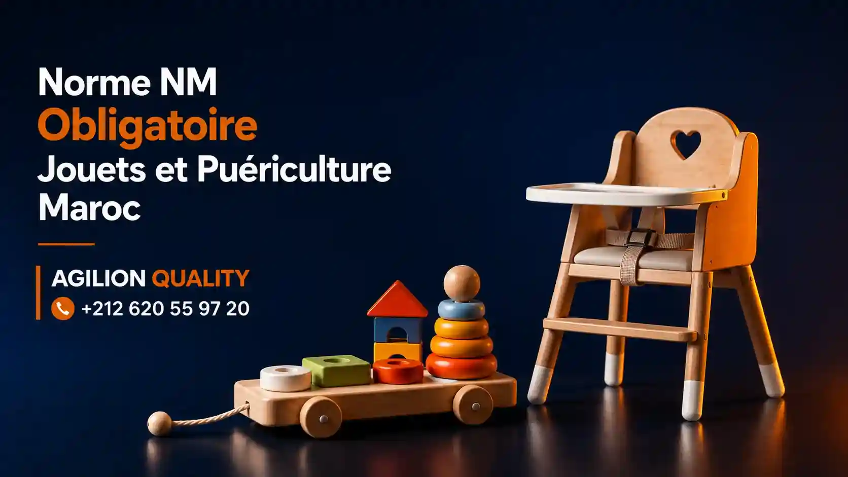 Norme NM obligatoire jouets et puériculture Maroc 2026 - jouets, lits enfants, chaises hautes IMANOR