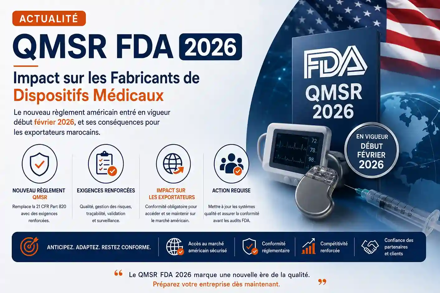 QMSR FDA 2026 - actualité règlement dispositifs médicaux Etats-Unis par Agilion Quality