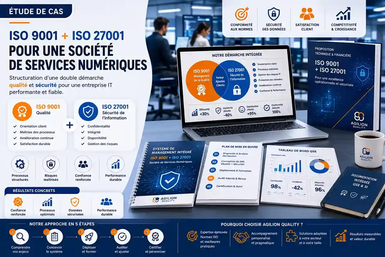 ISO 9001 27001 services numériques - étude de cas par Agilion Quality